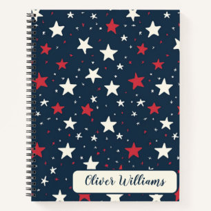 Classic Patriotic Stars Pattern Notebook