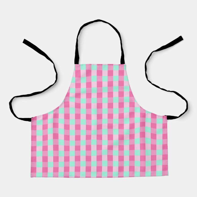 Classic Pattern Blue Pink Apron (Front)