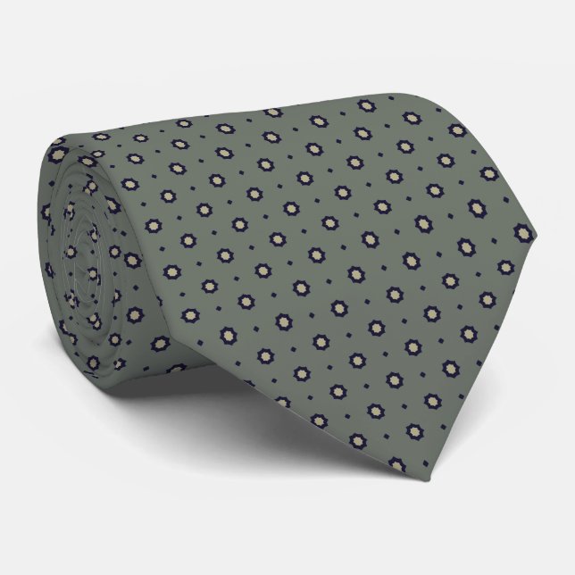 classic pattern green tie (Rolled)