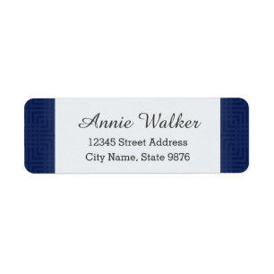 Classic Pattern -Navy Blue- Return Address