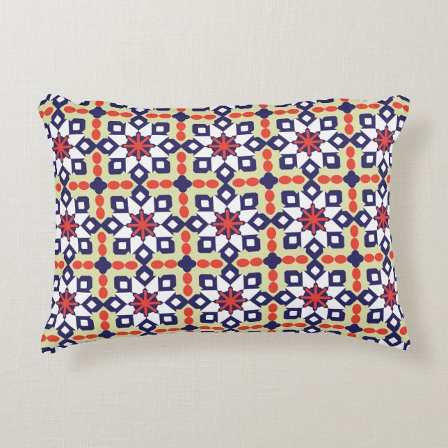 Classic Pattern Ornament,Seamless Geometric Patter Decorative Cushion (Front)