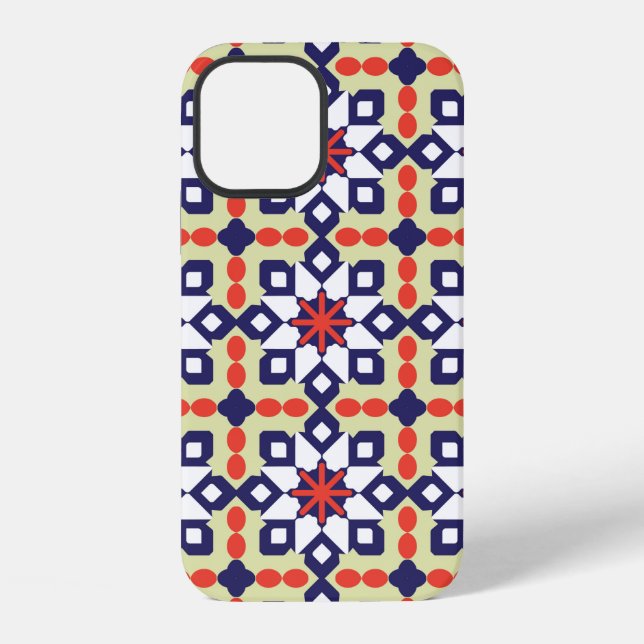 Classic Pattern Ornament,Seamless Geometric Patter iPhone Case (Back)
