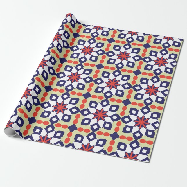Classic Pattern Ornament,Seamless Geometric Patter Wrapping Paper (Unrolled)