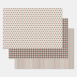 Classic Patterns in Warm Christmas Colours Wrapping Paper Sheet