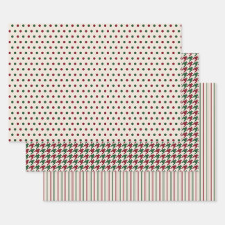 Classic Patterns in Warm Christmas Colours Wrapping Paper Sheet