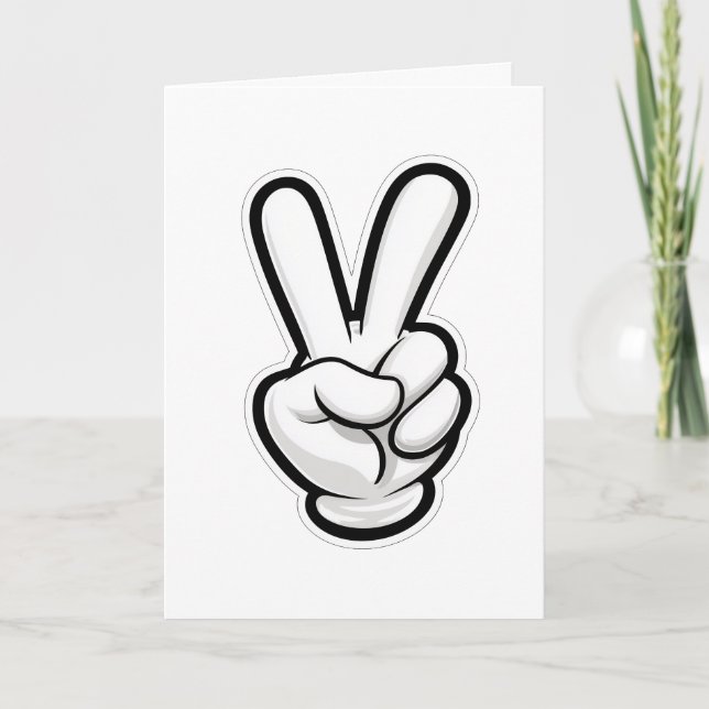 Classic Peace Hand Symbol Icon Card (Front)