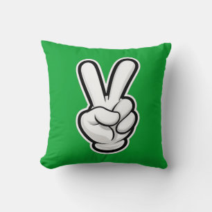 Classic Peace Hand Symbol Icon Cushion