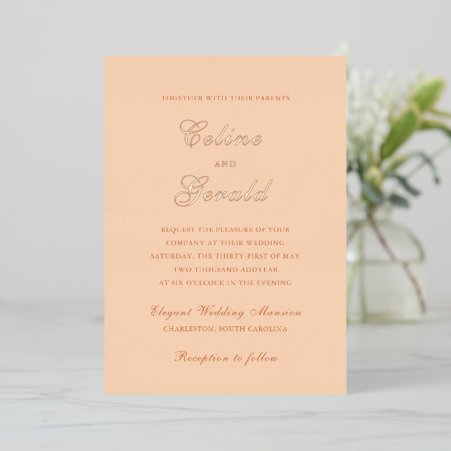 Classic Peach Elegant Wedding (Standing Front)