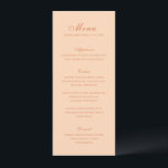 Classic Peach Elegant Wedding Menu<br><div class="desc">Classic wedding menus featuring a simple and timeless design with elegant script and traditional serif fonts.</div>