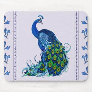 Classic Peacock Design Mouse Mat