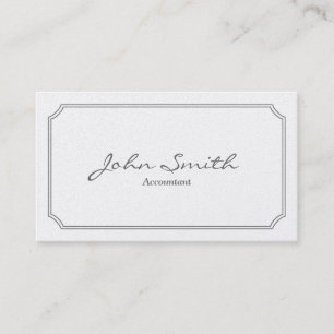 Classic Pearl White Accountant Business Card