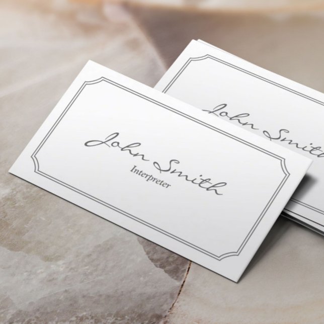 Classic Pearl White Interpreter Business Card (Creator Uploaded)