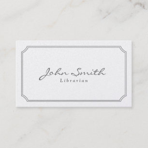 Classic Pearl White Librarian Business Card