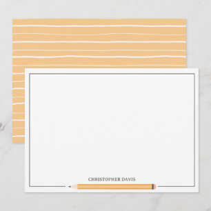 Classic pencil framed stationery back to school card