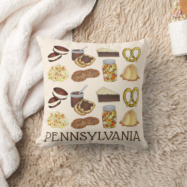 Classic Pennsylvania PA Dutch Amish Food Dishes Cushion (Blanket)