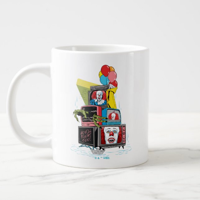Classic Pennywise TV Stack - You'll Float Too Large Coffee Mug (Left)