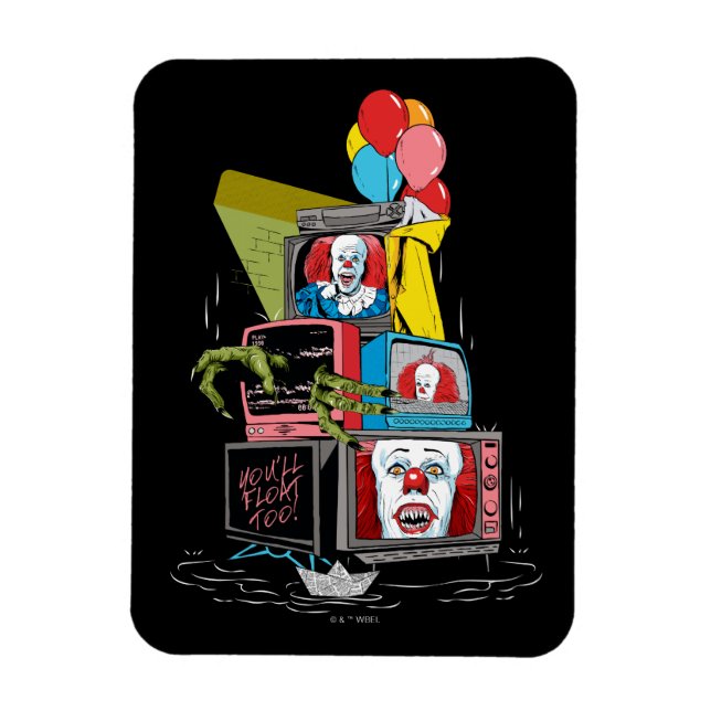 Classic Pennywise TV Stack - You'll Float Too Magnet (Vertical)