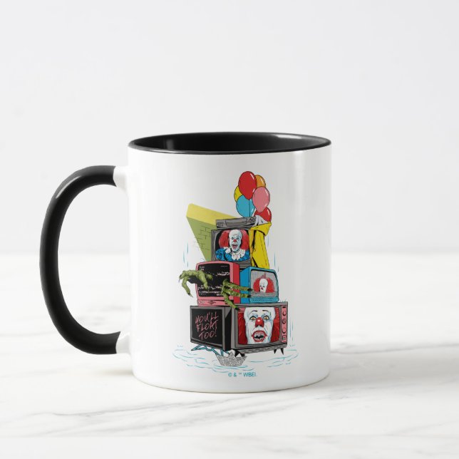 Classic Pennywise TV Stack - You'll Float Too Mug (Left)