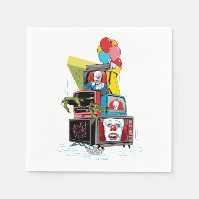 Classic Pennywise TV Stack - You'll Float Too Napkin (Front)