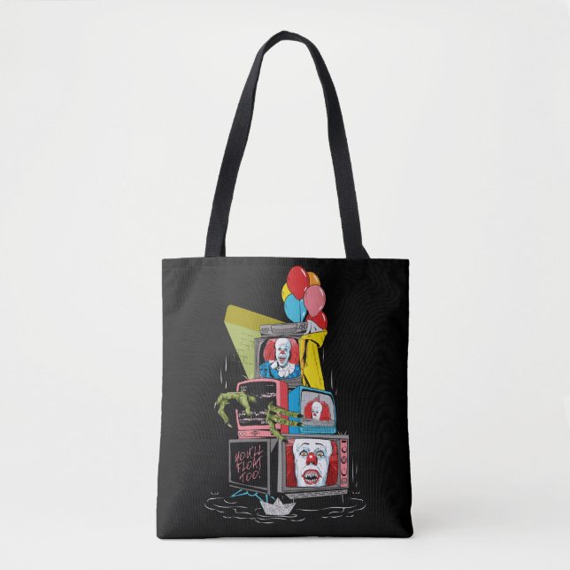 Classic Pennywise TV Stack - You'll Float Too Tote Bag (Front)