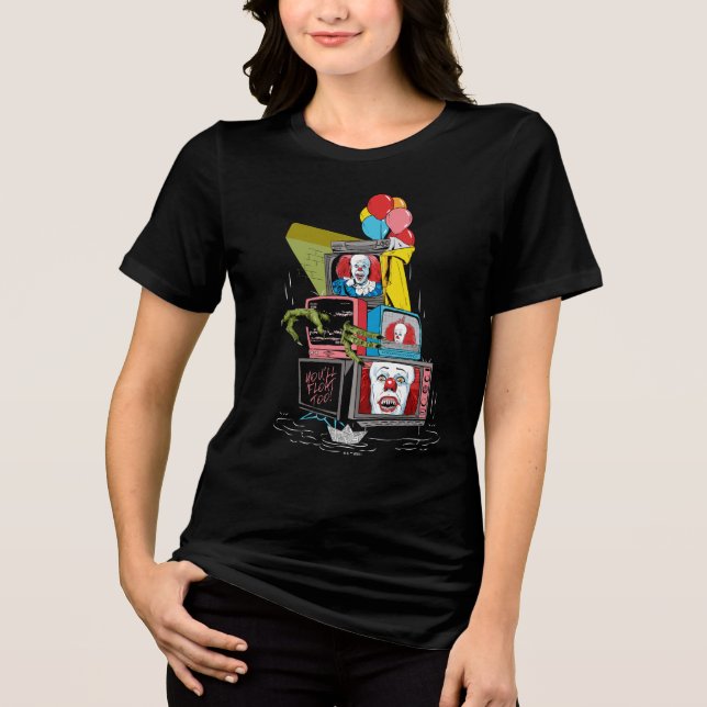 Classic Pennywise TV Stack - You'll Float Too Tri-Blend Shirt (Front)