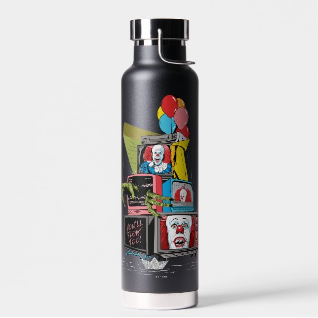 Classic Pennywise TV Stack - You'll Float Too Water Bottle (Left)
