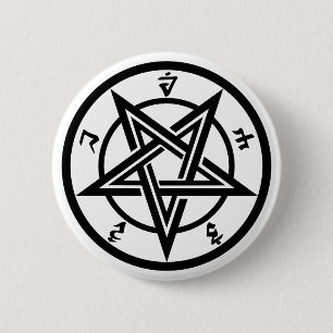 Classic Pentagram symbol 6 Cm Round Badge