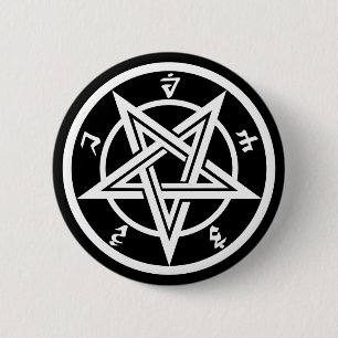 Classic pentagram symbol 6 cm round badge