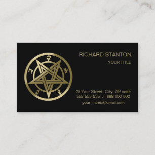 Classic pentagram symbol business card