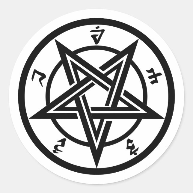 Classic pentagram symbol classic round sticker (Front)