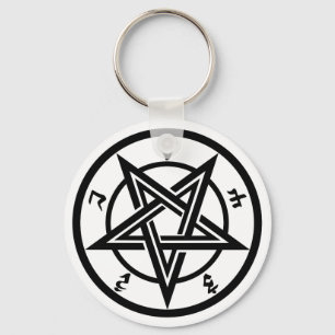 Classic pentagram symbol key ring