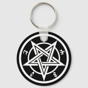 Classic pentagram symbol key ring