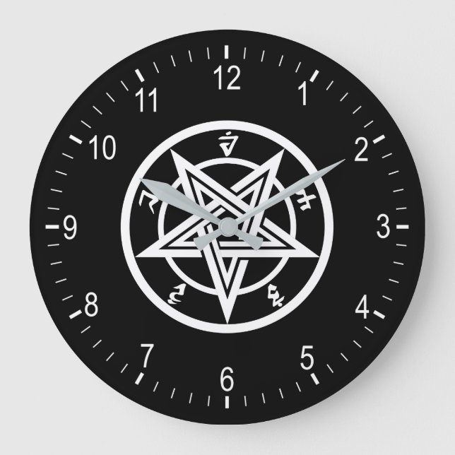 Classic Pentagram symbol Large Clock (Front)