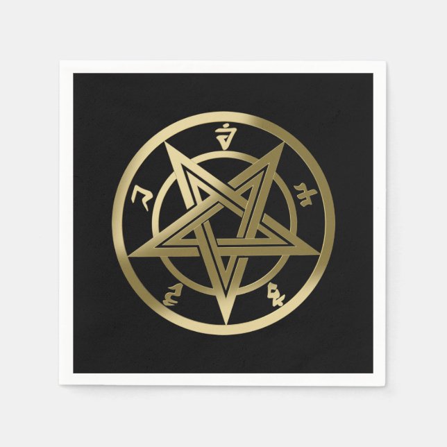 Classic pentagram symbol napkin (Front)