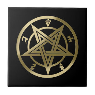 Classic pentagram symbol tile