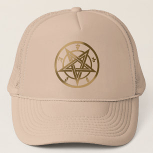Classic pentagram symbol trucker hat