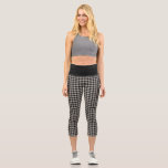 Classic Pepita Houndstooth Pattern Black and Grey Capri Leggings<br><div class="desc">Cool vintage houndstooth pattern,  classic fashion pattern for every day. Simple pepita pattern design in pastel colour for little retro style. Evergreen pepita for a little nostalgia.</div>