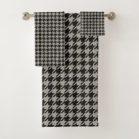 Classic Pepita Houndstooth Pattern Black Grey 