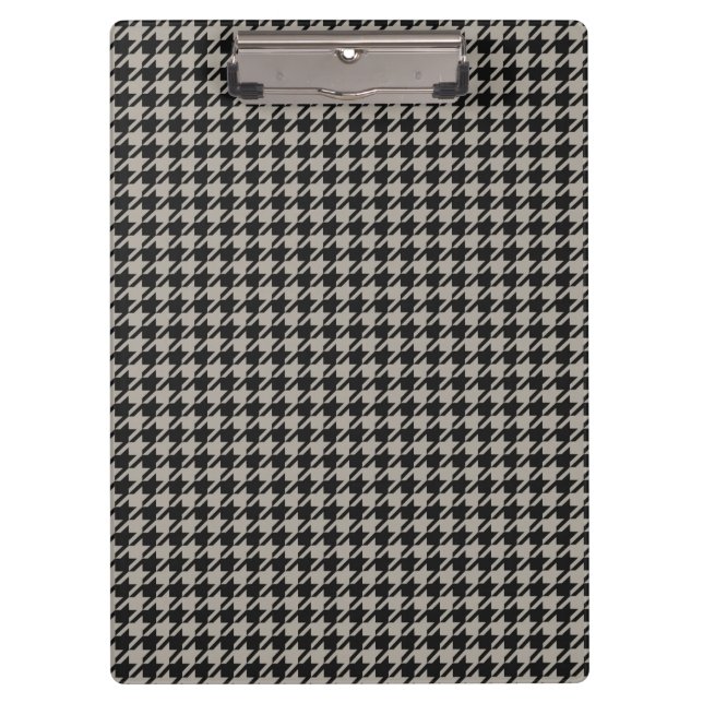 Classic Pepita Houndstooth Pattern Black Grey   Clipboard (Front)
