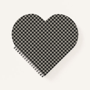 Classic Pepita Houndstooth Pattern Black Grey Notebook