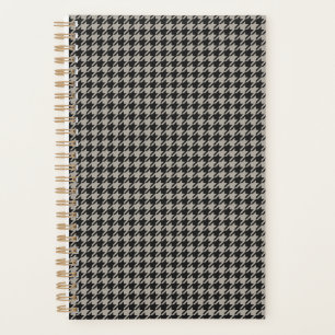 Classic Pepita Houndstooth Pattern Black Grey    Planner