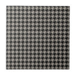 Classic Pepita Houndstooth Pattern Black Grey Tile<br><div class="desc">Evergreen elegant and classic fabric pattern, featuring pepita / houndstooth pattern in black and grey combination.</div>