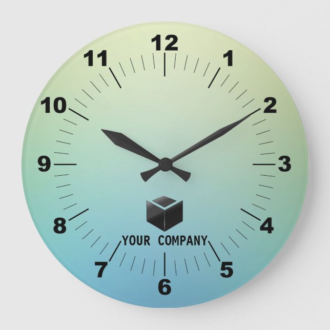 Classic personalised and editable company branding large clock (Front)