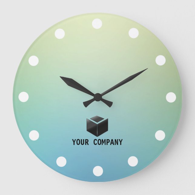 Classic personalised and editable company branding large clock (Front)