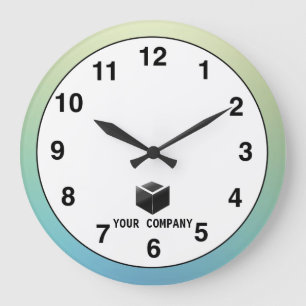 Classic personalised and editable company branding large clock