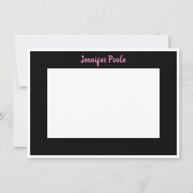 Classic Personalised Black, White and Pink Invitation (Front)