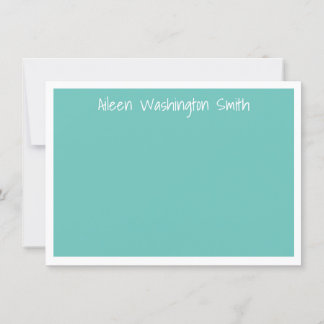 Classic Personalised Blue Flat Note Card