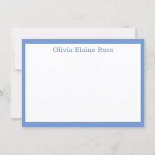 Classic Personalised Blue Flat Note Card