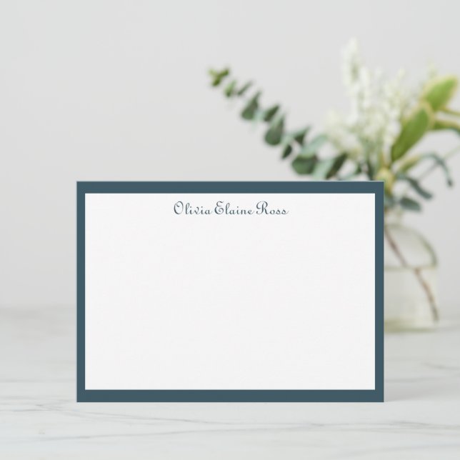 Classic Personalised Dark Blue  Invitation (Standing Front)