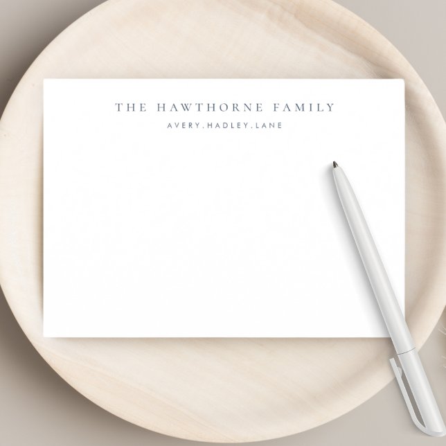 Classic Personalised Family Monogram Stationery Card (Creator Uploaded)